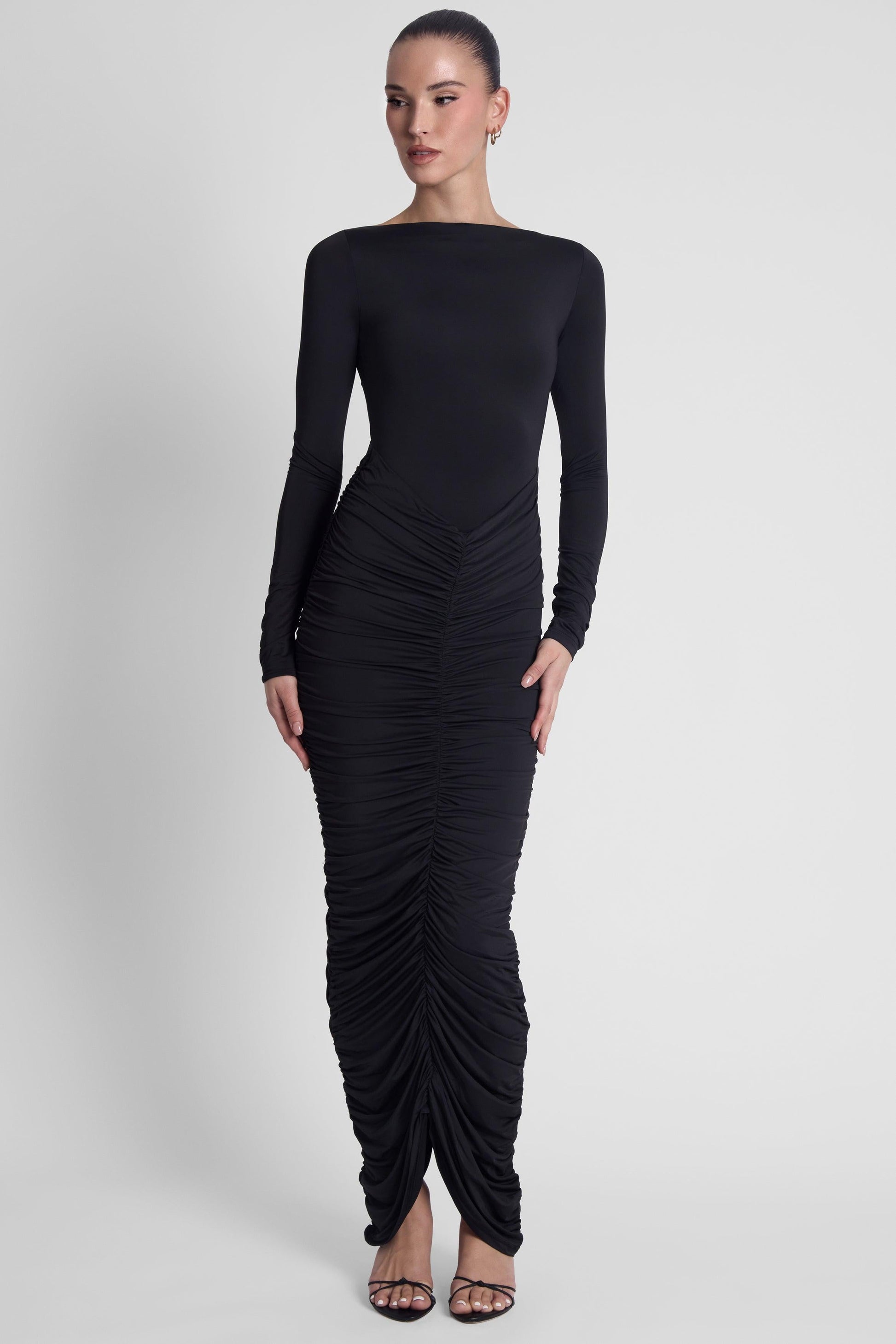 Elegant Collection | Long Sleeve Maxi Dress in Sculpting Stretch Jersey | Flattering Fit for Any Occasion 4