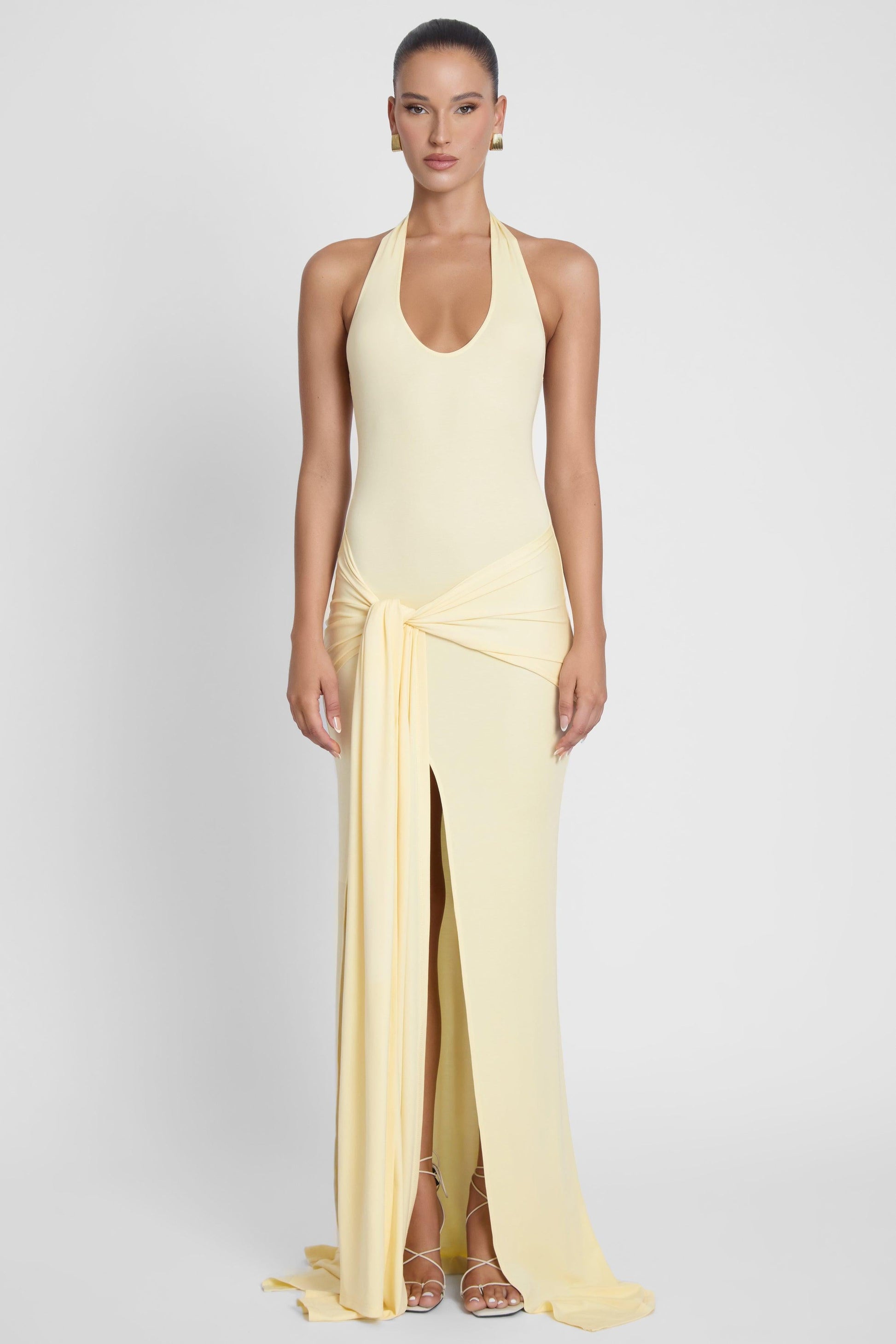 Elegant Collection | Maxi Dress for Women with Sarong-Style Knot Detail | Soft Jersey Fabric for Effortless Style 0