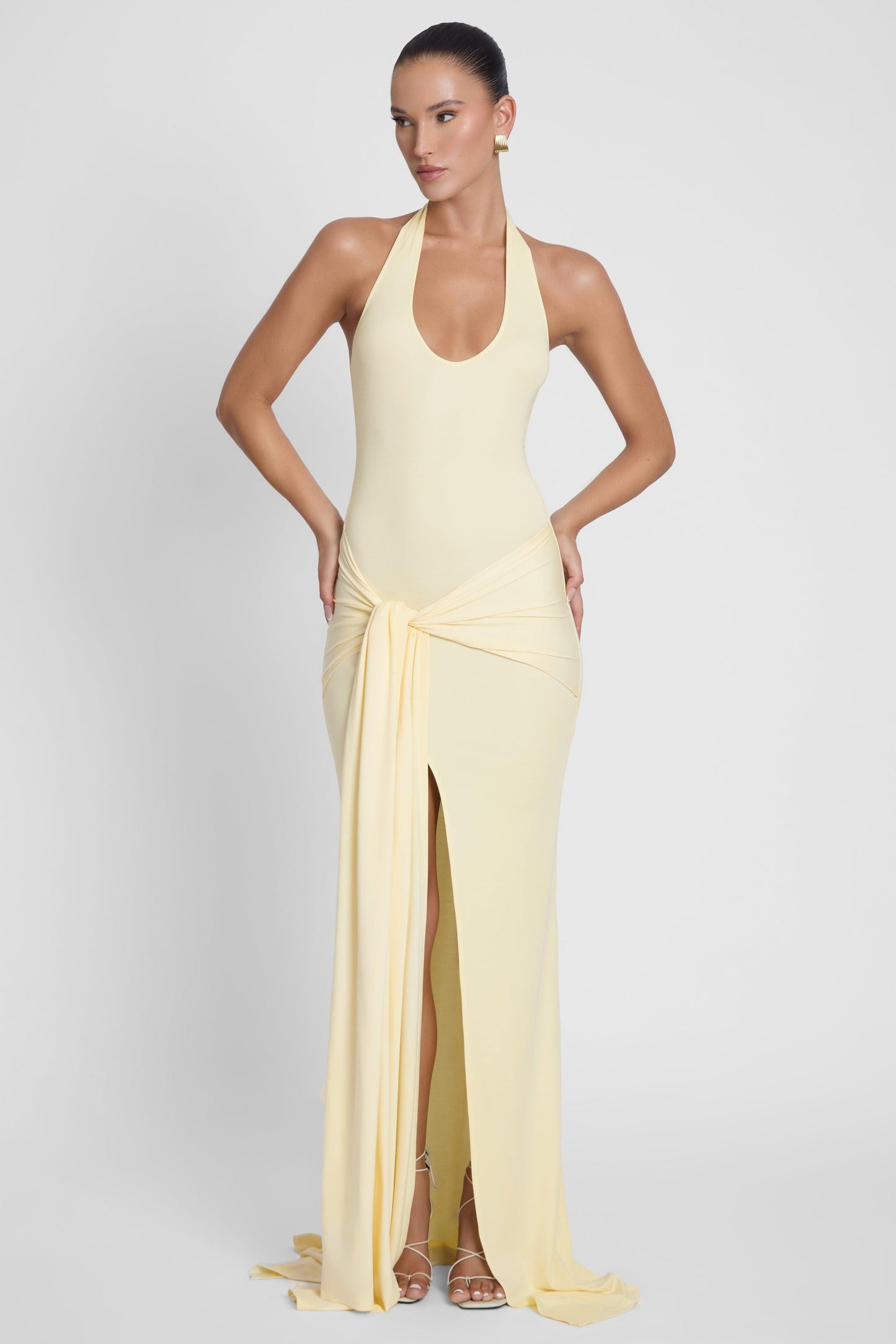 Elegant Collection | Maxi Dress for Women with Sarong-Style Knot Detail | Soft Jersey Fabric for Effortless Style 1