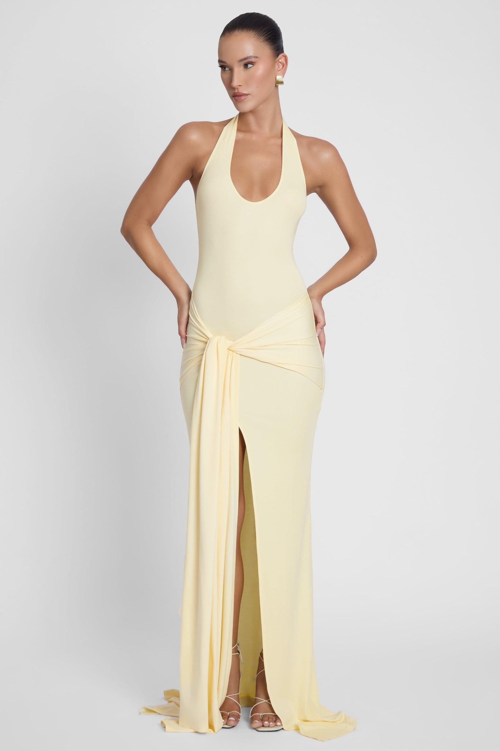 Elegant Collection | Maxi Dress for Women with Sarong-Style Knot Detail | Soft Jersey Fabric for Effortless Style 1