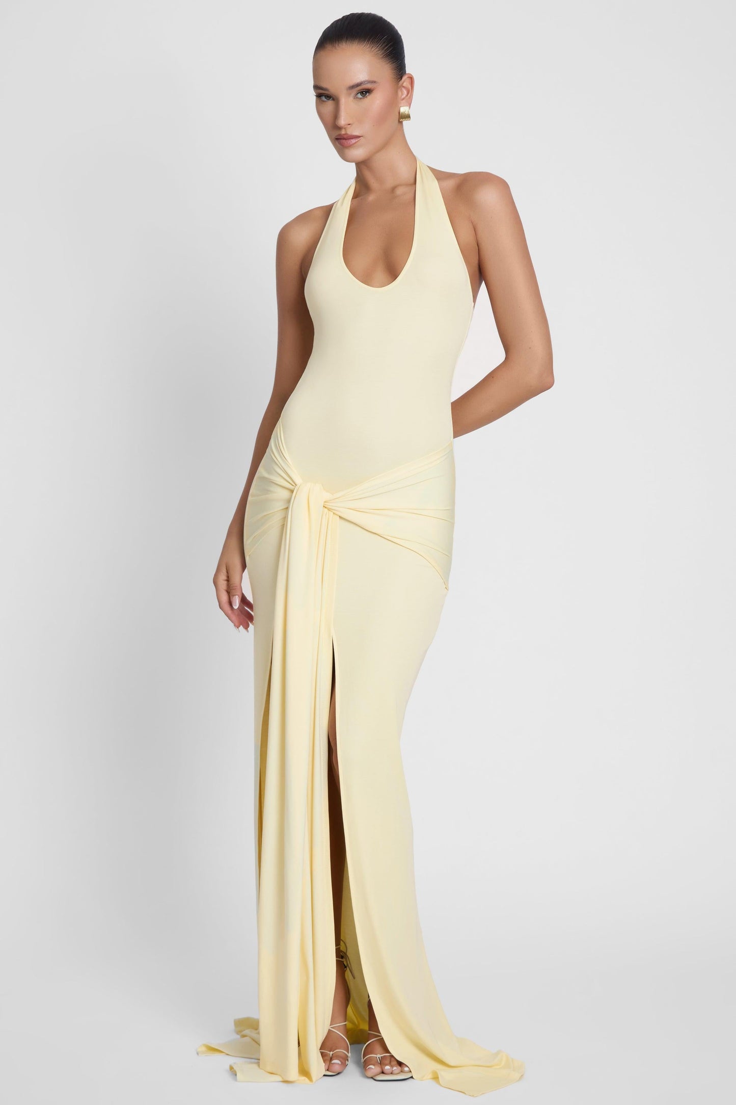 Elegant Collection | Maxi Dress for Women with Sarong-Style Knot Detail | Soft Jersey Fabric for Effortless Style 3