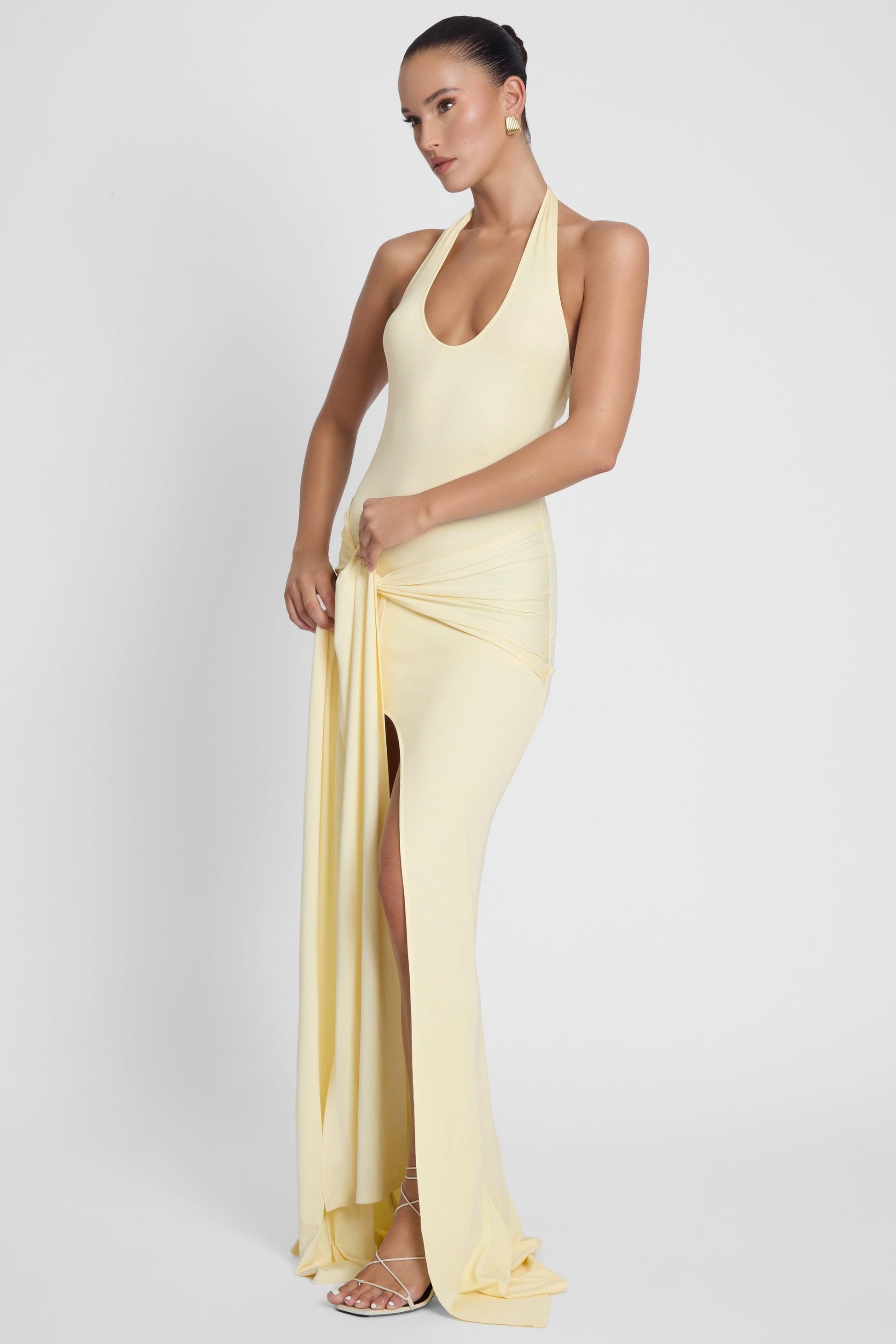 Elegant Collection | Maxi Dress for Women with Sarong-Style Knot Detail | Soft Jersey Fabric for Effortless Style 5