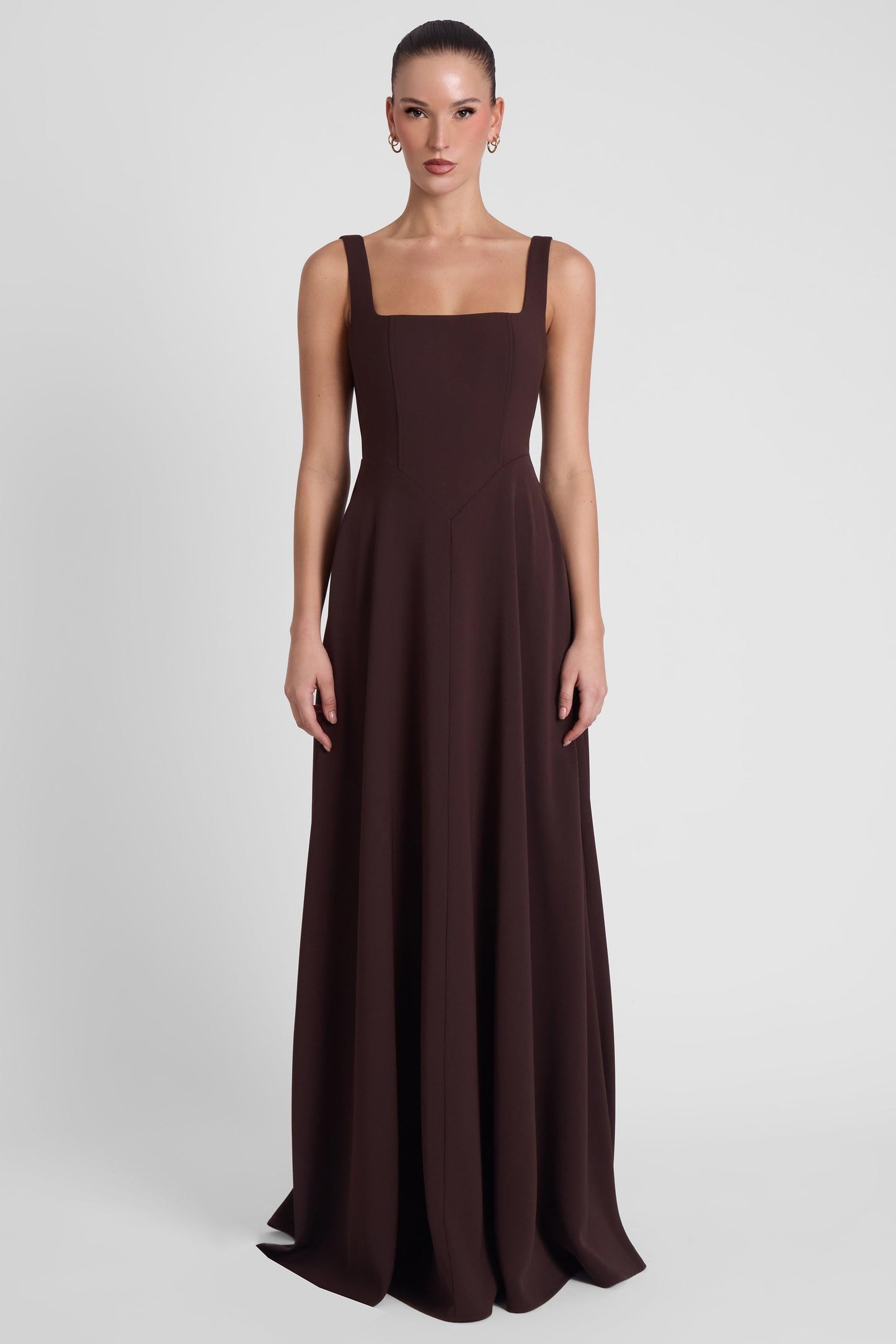 Elegant Collection | Maxi Dress for Women with Square Neckline & Structured Waist | Flattering Fit for Special Occasions 0