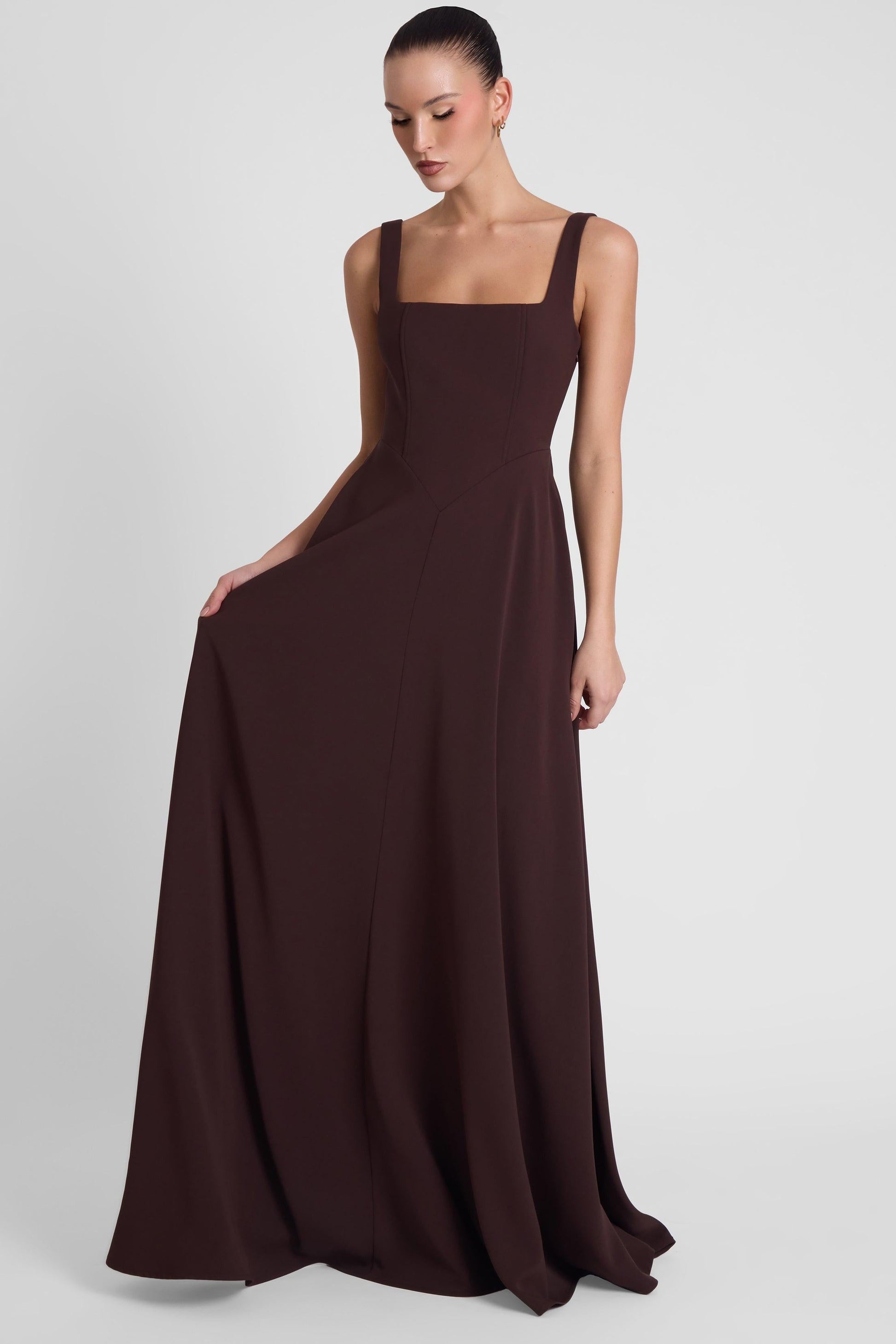 Elegant Collection | Maxi Dress for Women with Square Neckline & Structured Waist | Flattering Fit for Special Occasions 2