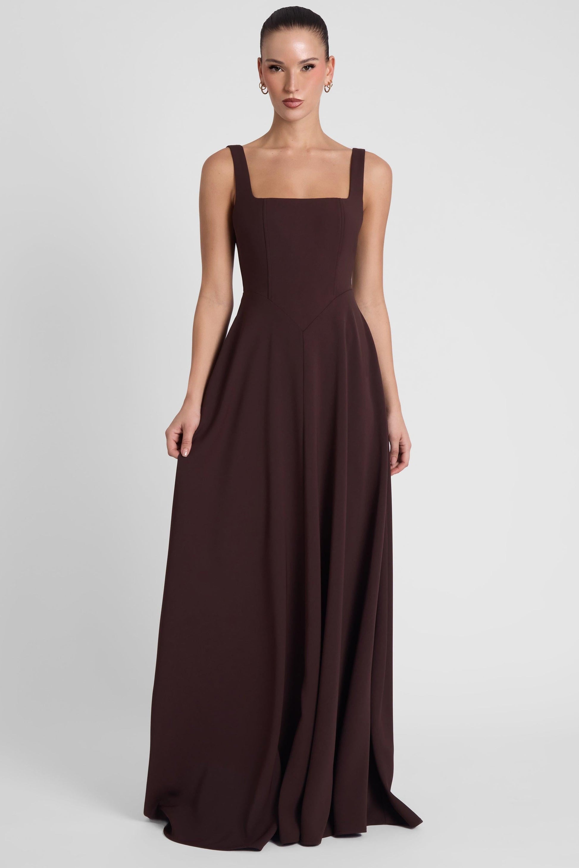 Elegant Collection | Maxi Dress for Women with Square Neckline & Structured Waist | Flattering Fit for Special Occasions 3