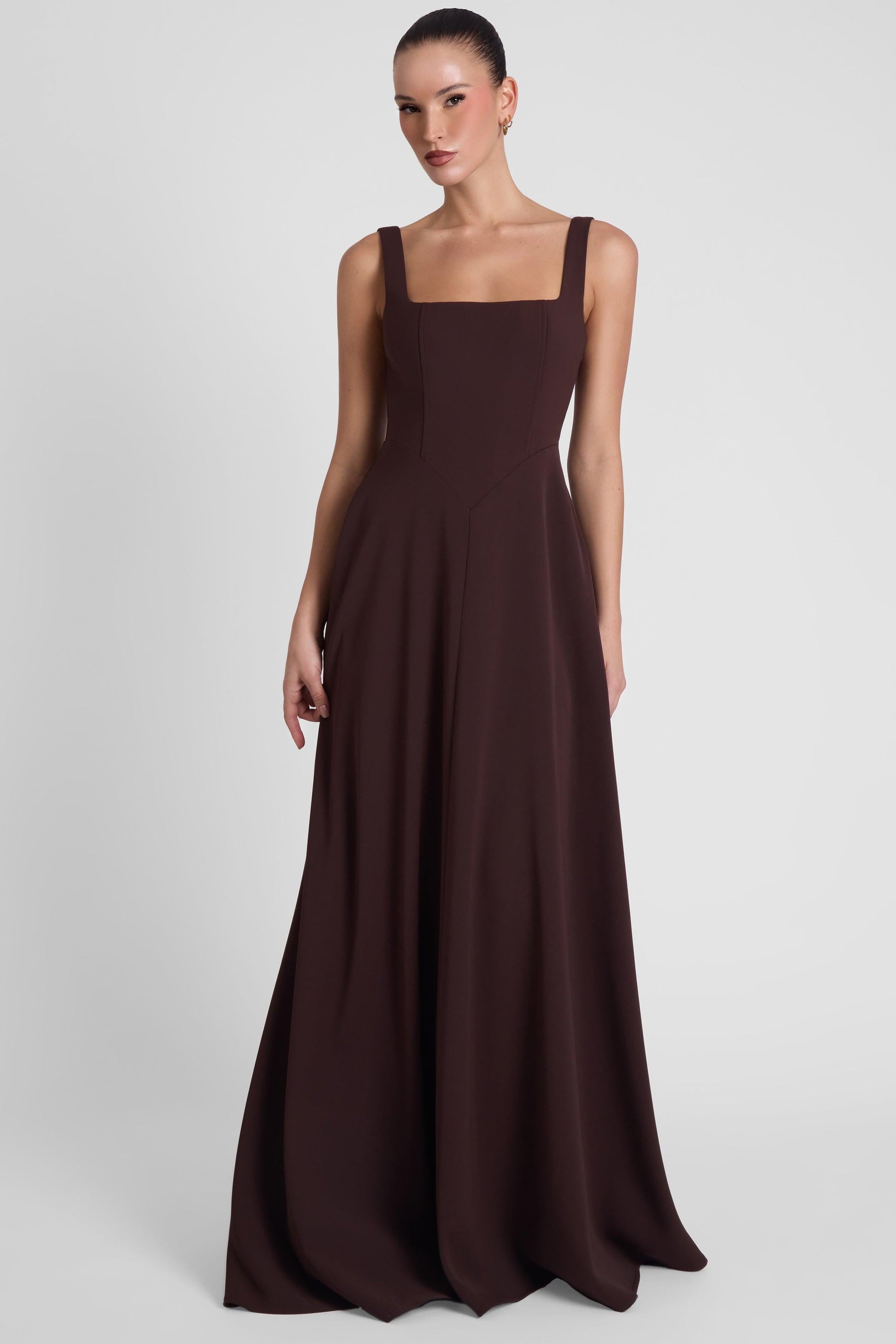 Elegant Collection | Maxi Dress for Women with Square Neckline & Structured Waist | Flattering Fit for Special Occasions 4