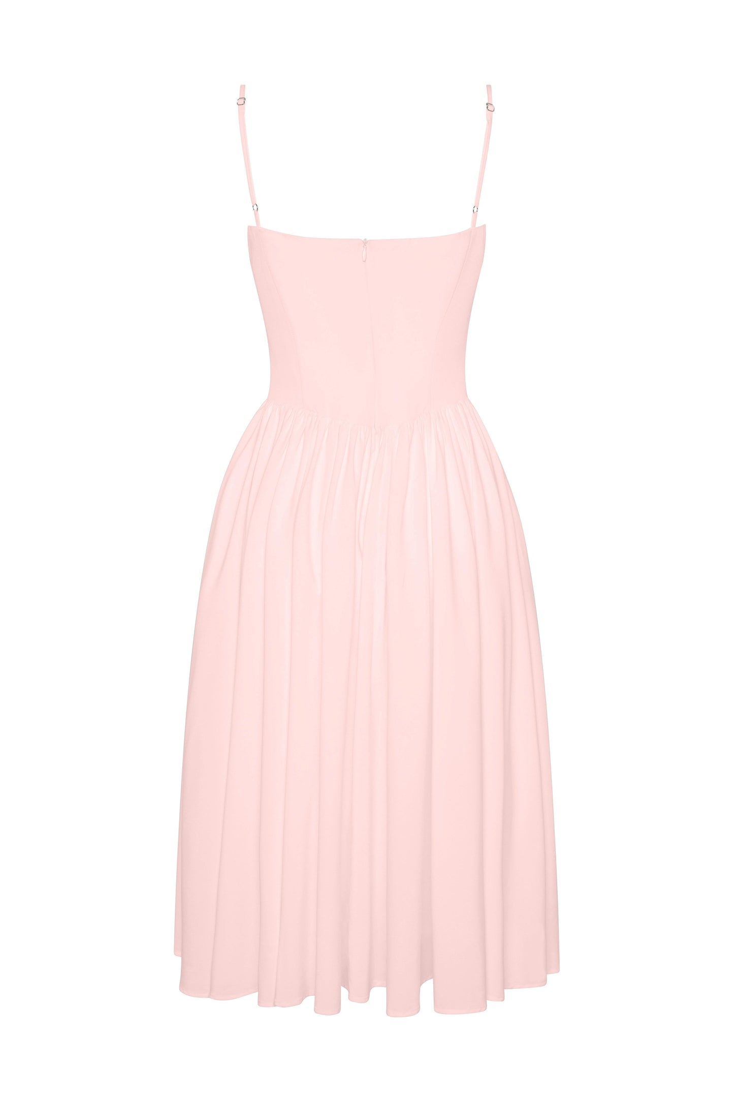 Elegant Collection | Pink Midi Dress with Wire Bustier & Gathered Skirt | Perfect for Any Occasion 6