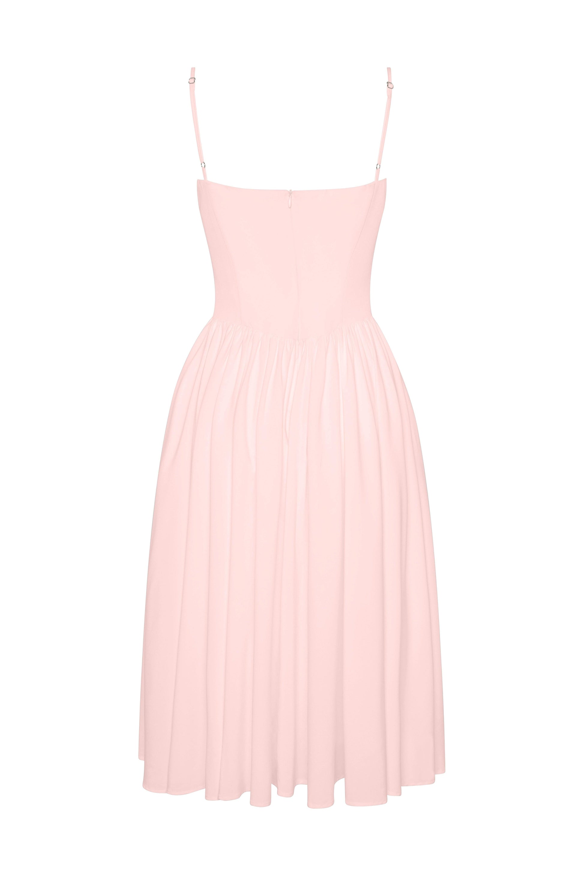 Elegant Collection | Pink Midi Dress with Wire Bustier & Gathered Skirt | Perfect for Any Occasion 6