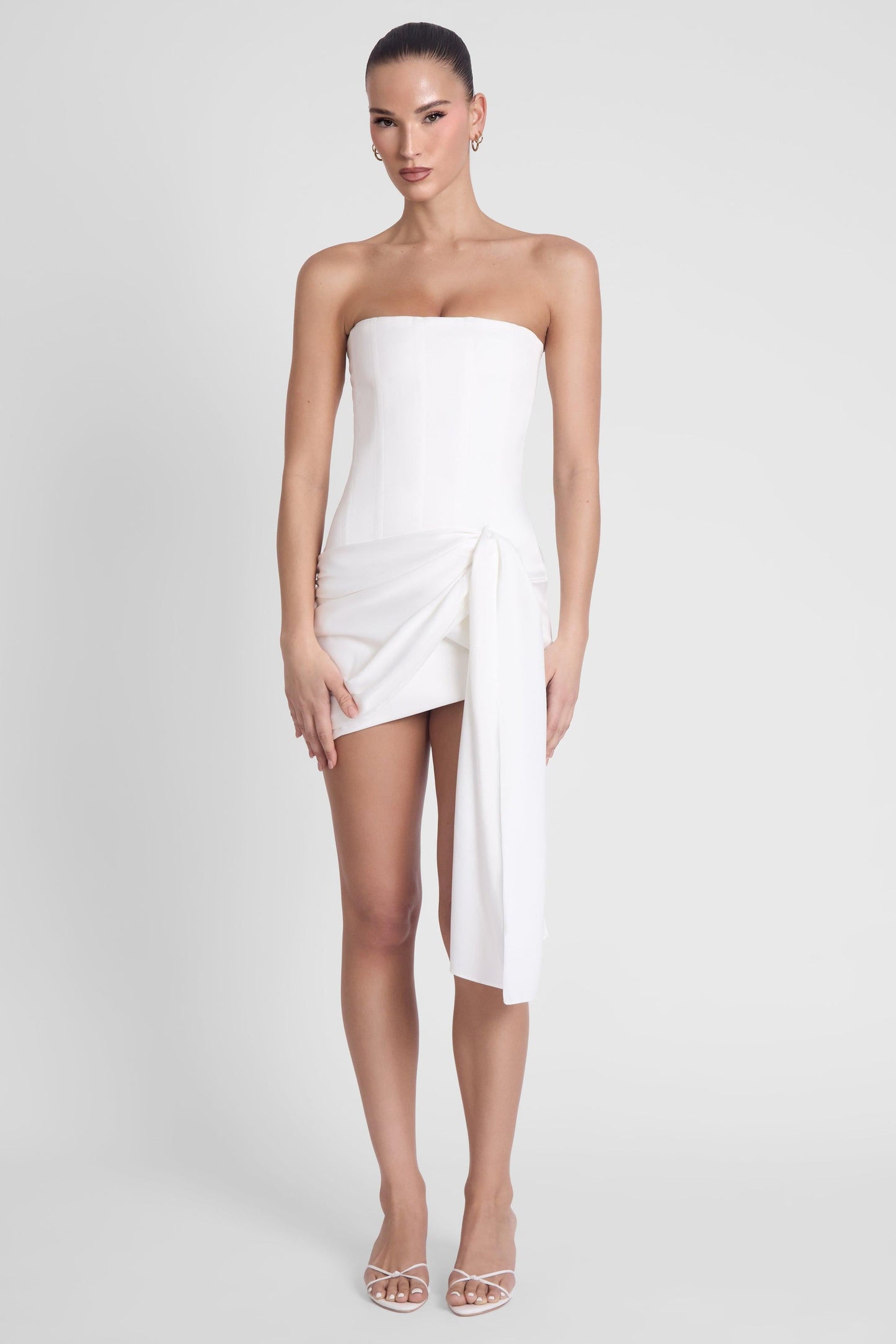 Elegant Collection | White Corset Mini Dress with Custom Boning | Flattering Fit for Ultimate Glamour 2