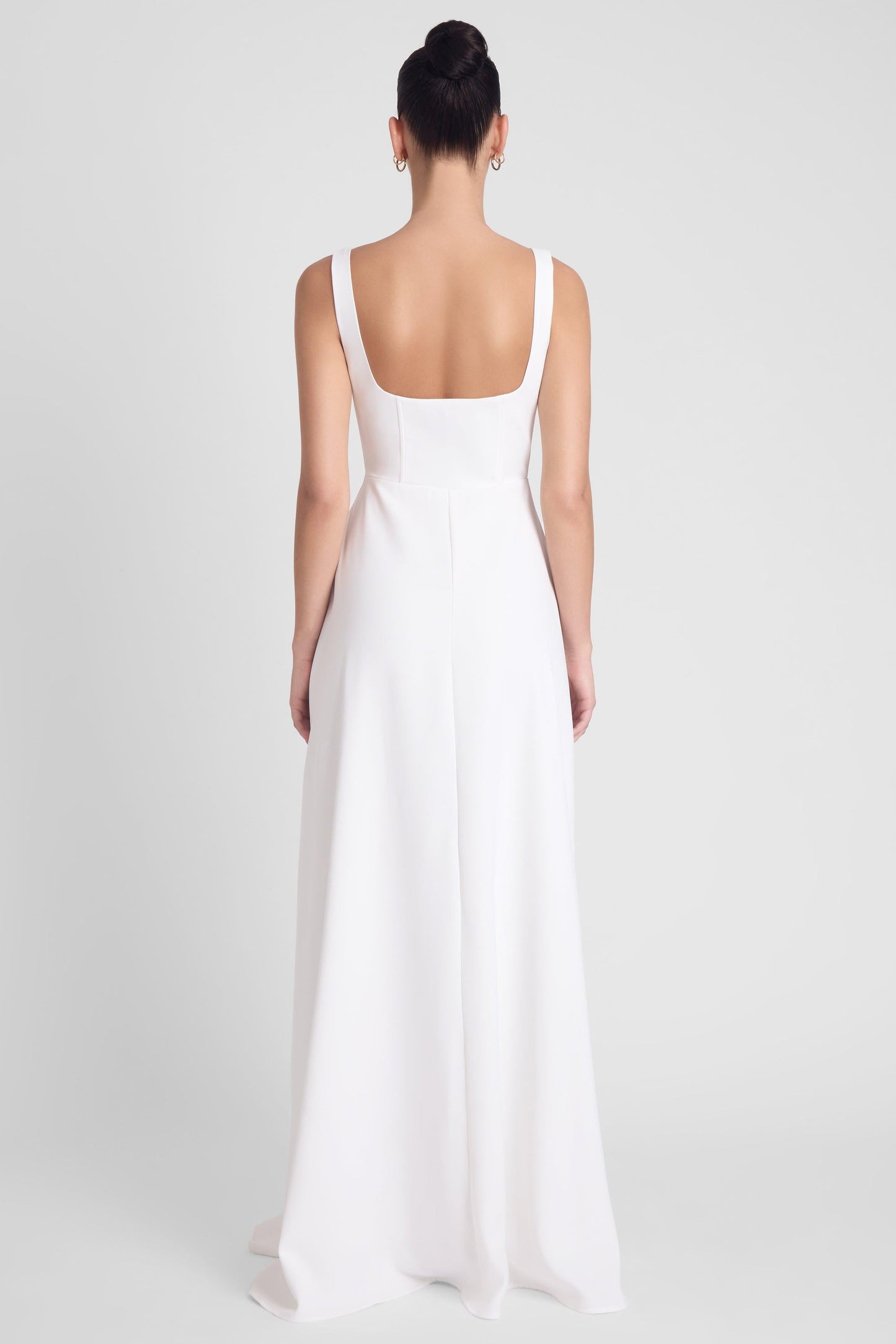 Elegant Collection | White Maxi Dress with Square Neck Corset Design | Flattering Fit for Special Occasions 5