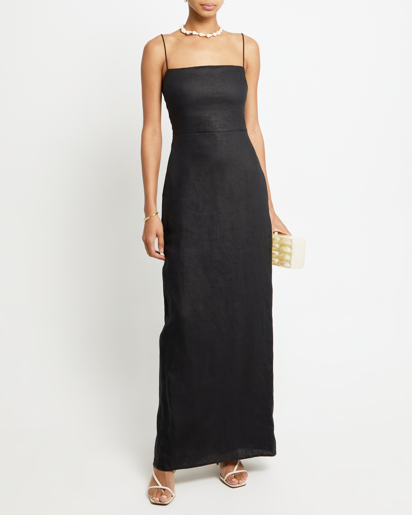Elegant Collection | Women's Dress with Back Slit | Chic Linen Summer Dress for Versatile Occasions 0