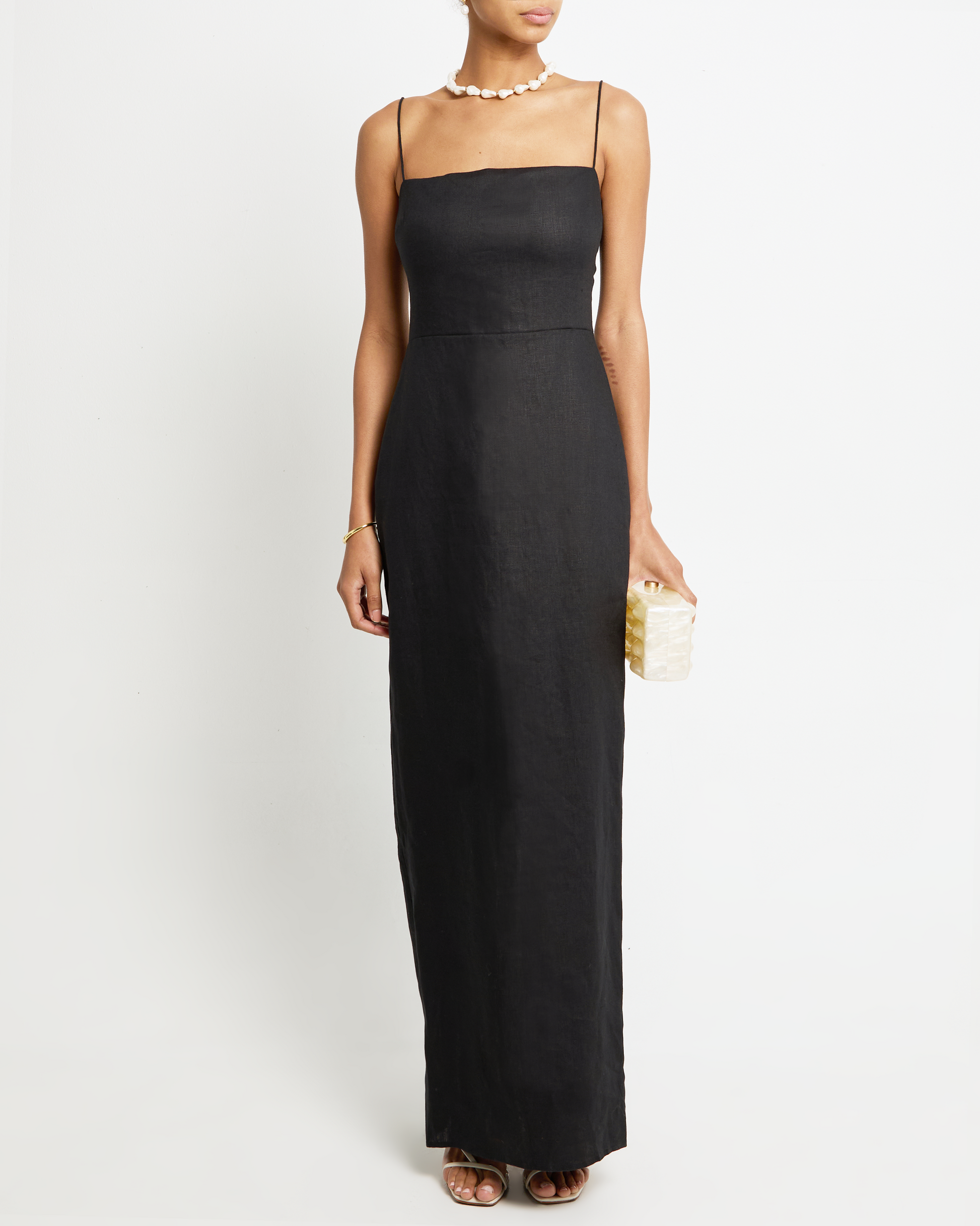 Elegant Collection | Women's Dress with Back Slit | Chic Linen Summer Dress for Versatile Occasions 3