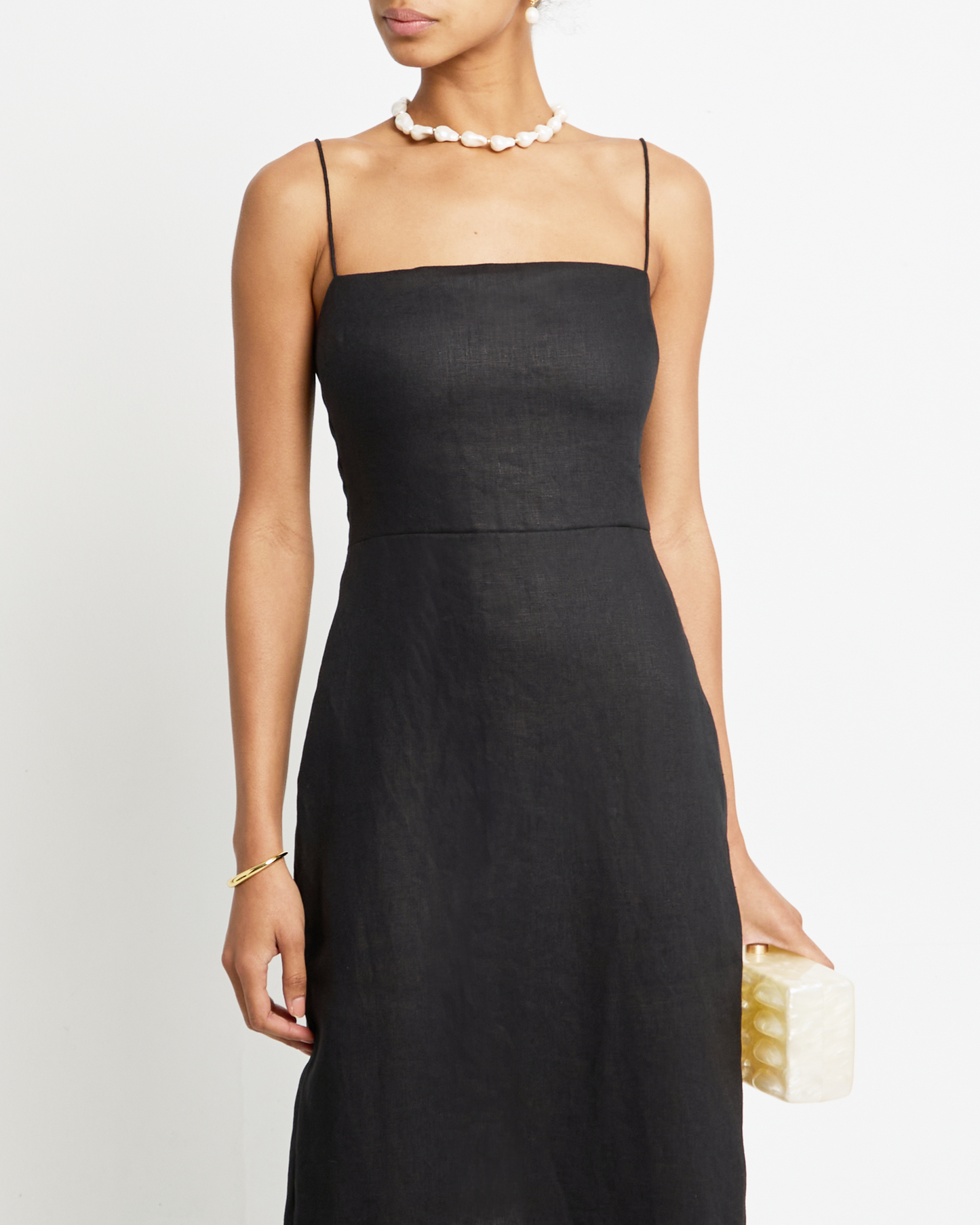 Elegant Collection | Women's Dress with Back Slit | Chic Linen Summer Dress for Versatile Occasions 5