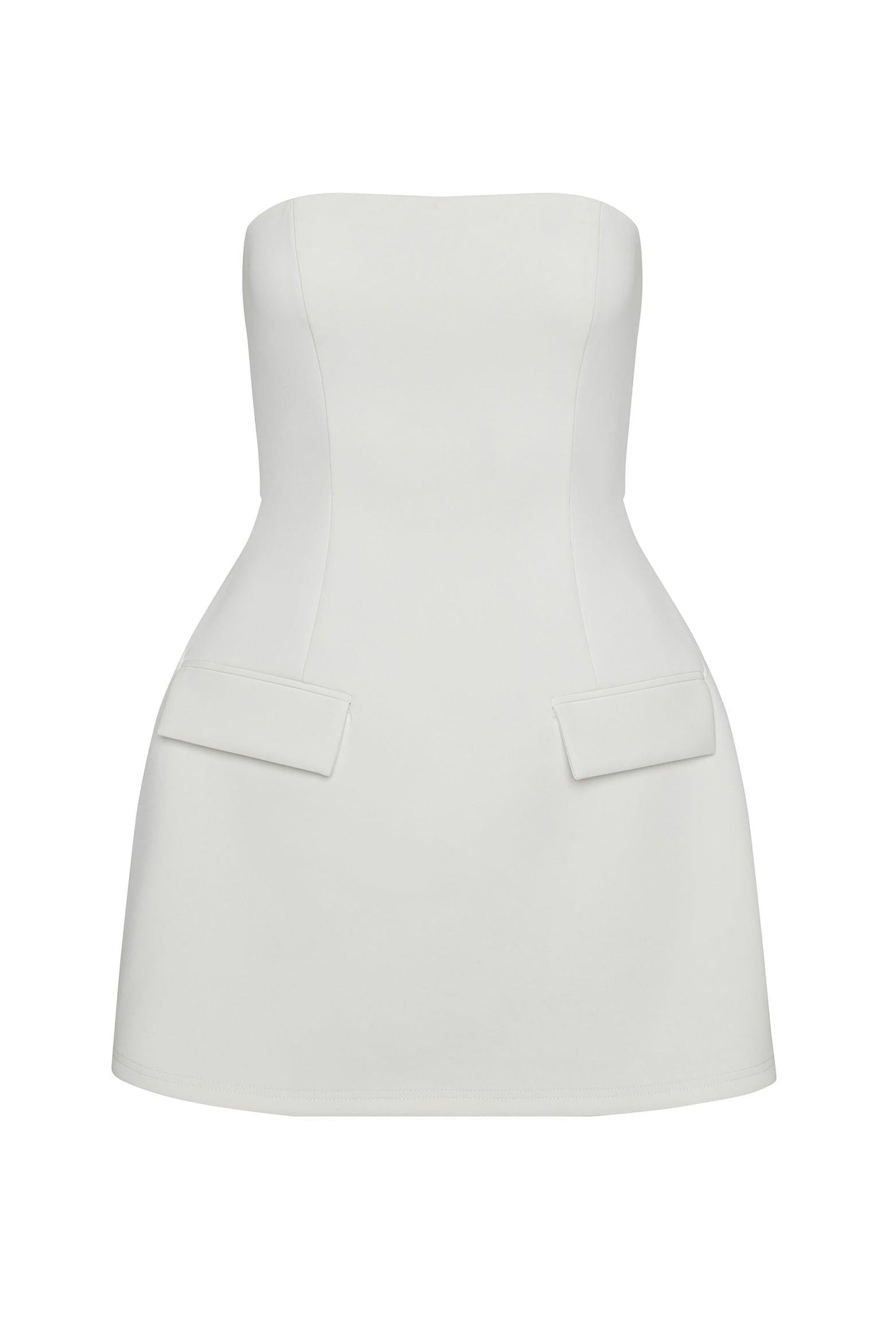 Elegant Collection | Women's White Mini Dress with Strapless Design | Chic Style for Any Occasion 6