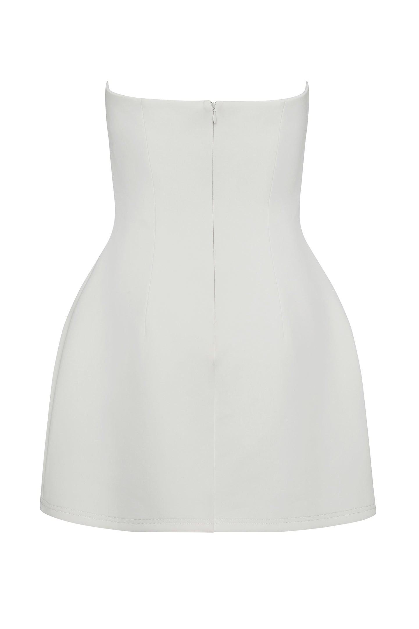 Elegant Collection | Women's White Mini Dress with Strapless Design | Chic Style for Any Occasion 7