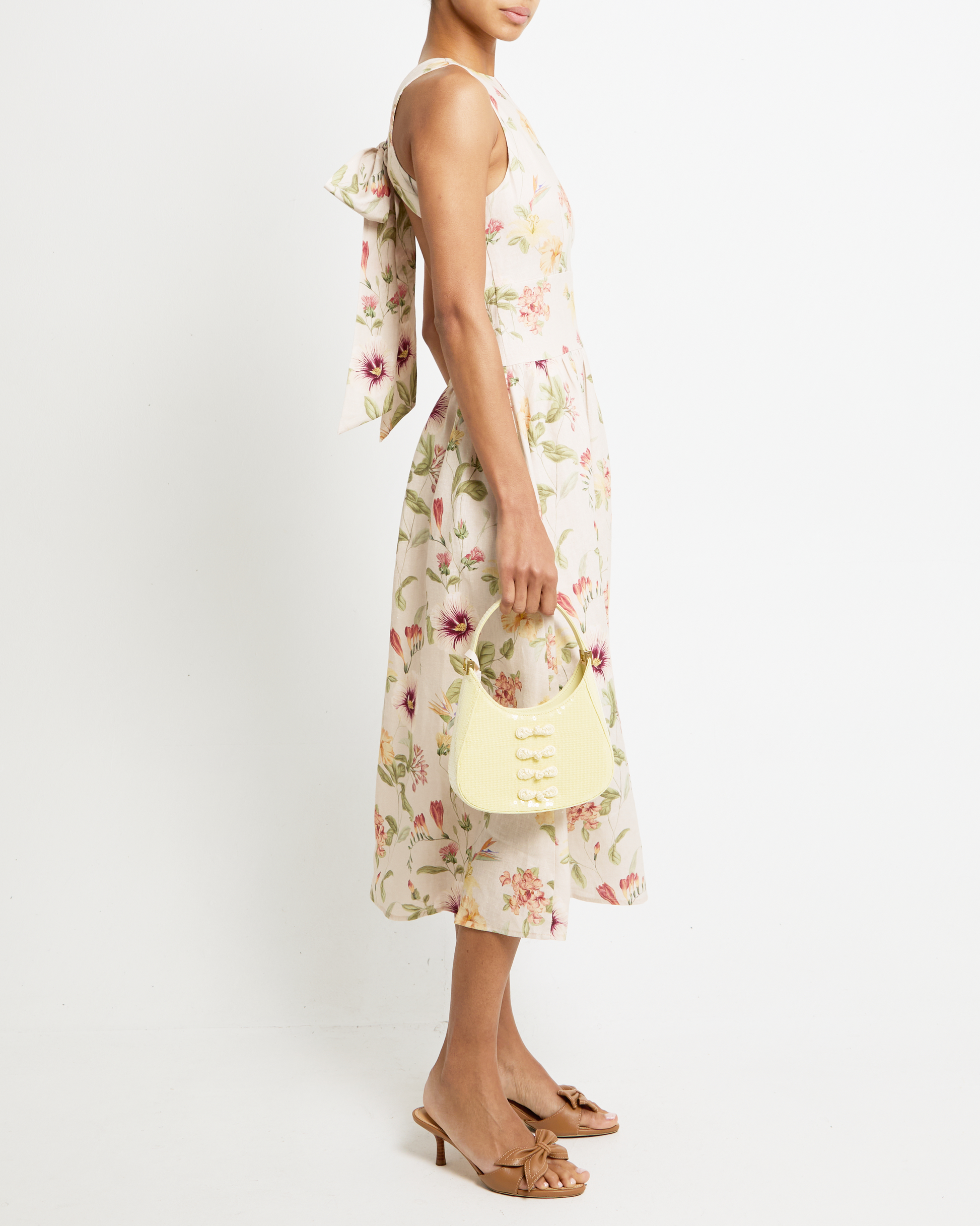 Elegant Linen Dress | Women's Summer Dress with Open Back & Bow Detail | Timeless Style for Any Occasion 3