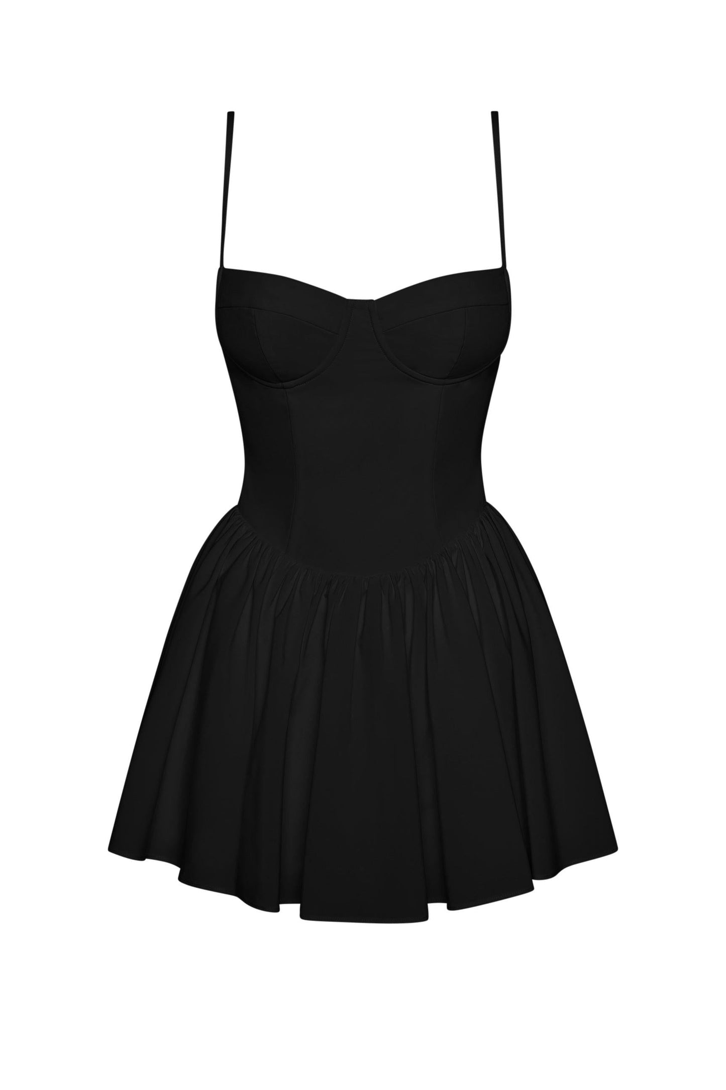 Elegant Mini Dress | Black Bustier Design with Flared Hemline for Effortless Style 7