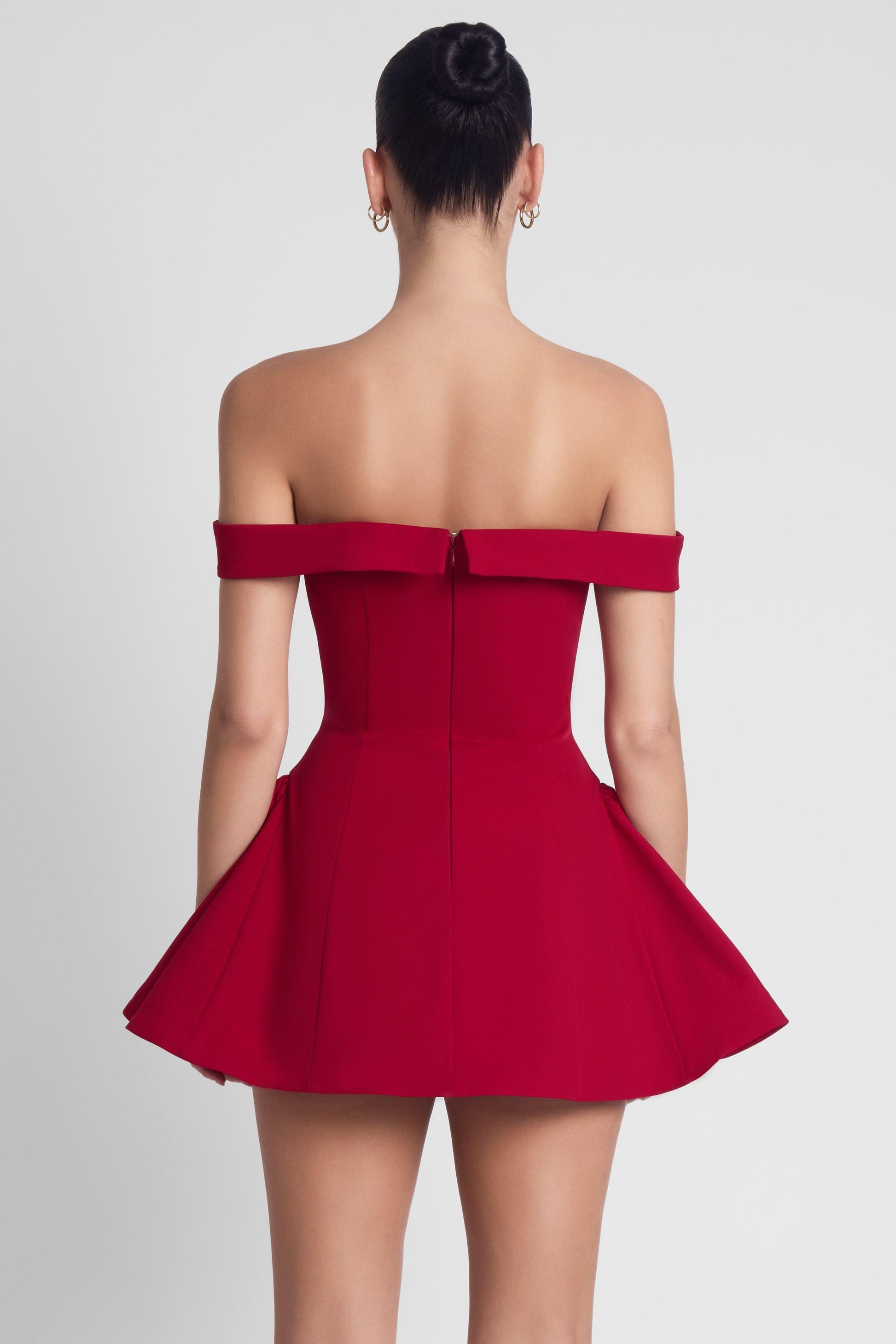 Elegant Mini Dress | Red Babydoll Corset Design with Flared Skirt | Perfect for Flirty Occasions 5