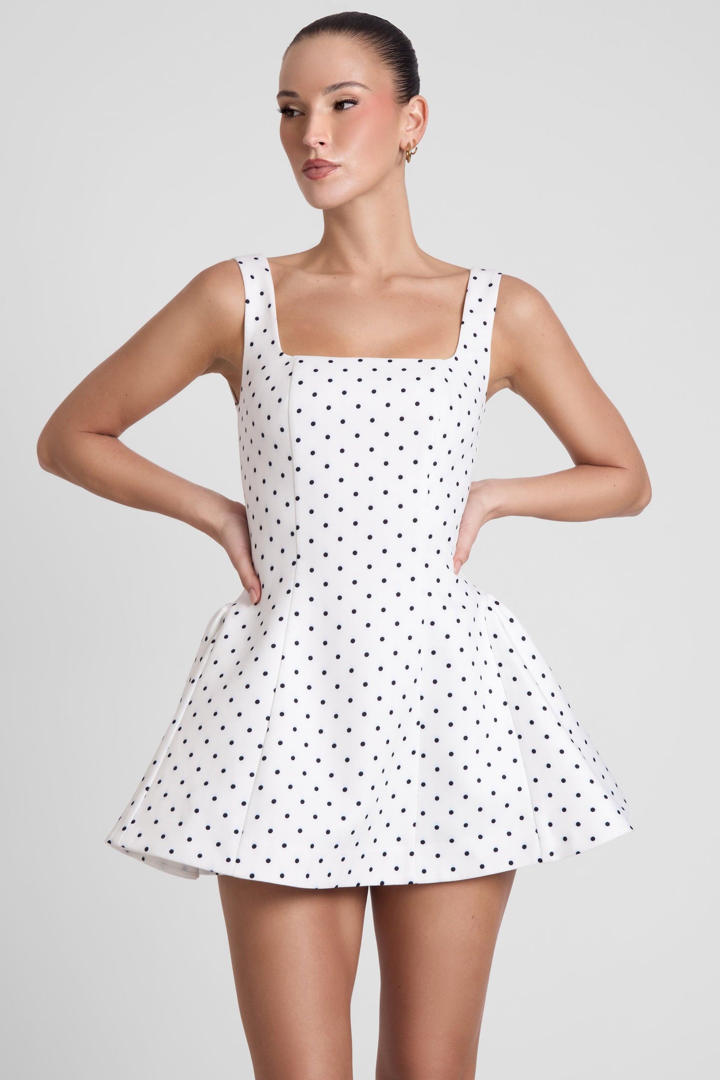 Elegant Mini Dress | Women's Polka Dot Babydoll Dress with Corset Boning | Flattering Fit for All Occasions 0