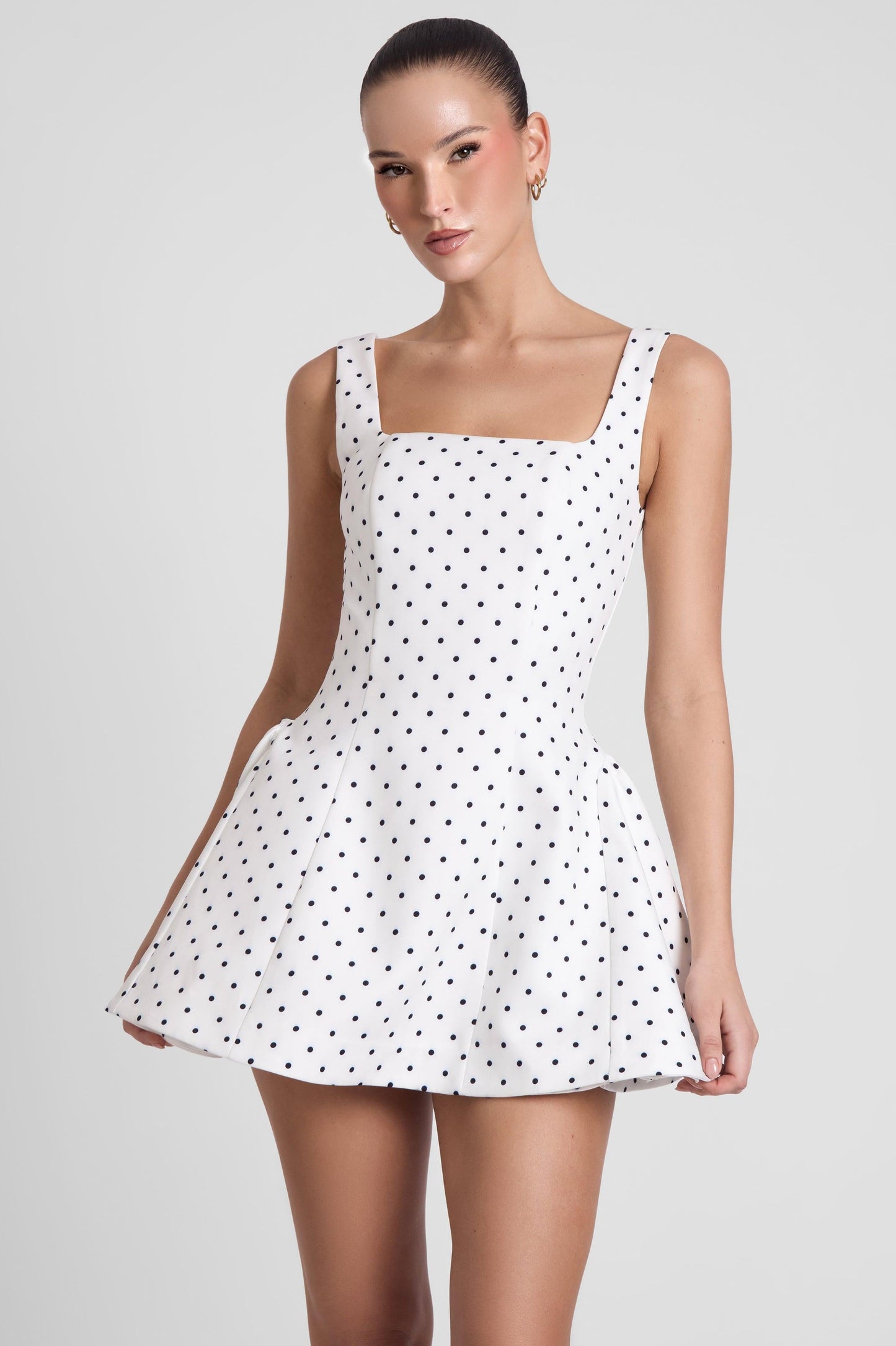 Elegant Mini Dress | Women's Polka Dot Babydoll Dress with Corset Boning | Flattering Fit for All Occasions 1