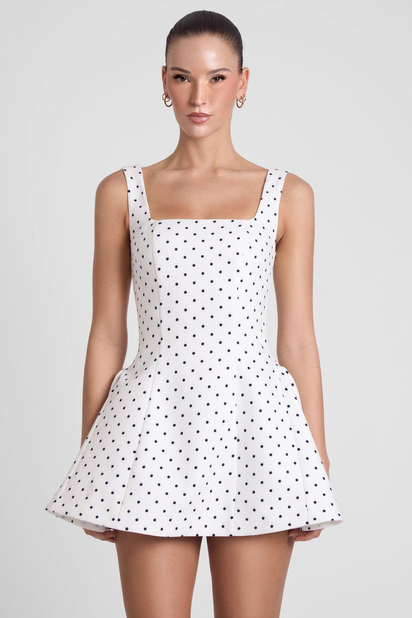 Elegant Mini Dress | Women's Polka Dot Babydoll Dress with Corset Boning | Flattering Fit for All Occasions 2