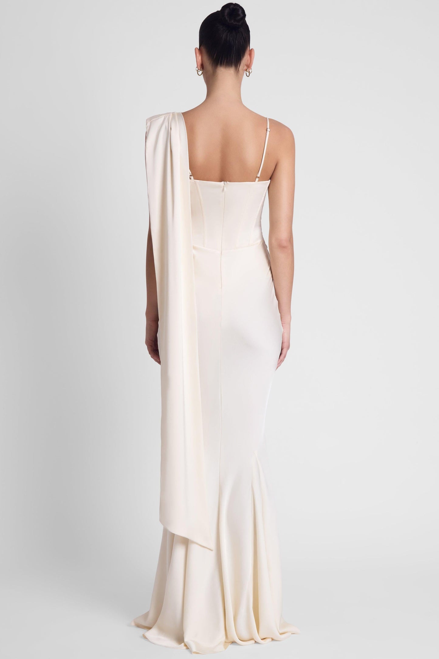 Elegant Satin Gown | Corset Design with Exquisite Draping for Timeless Style 4