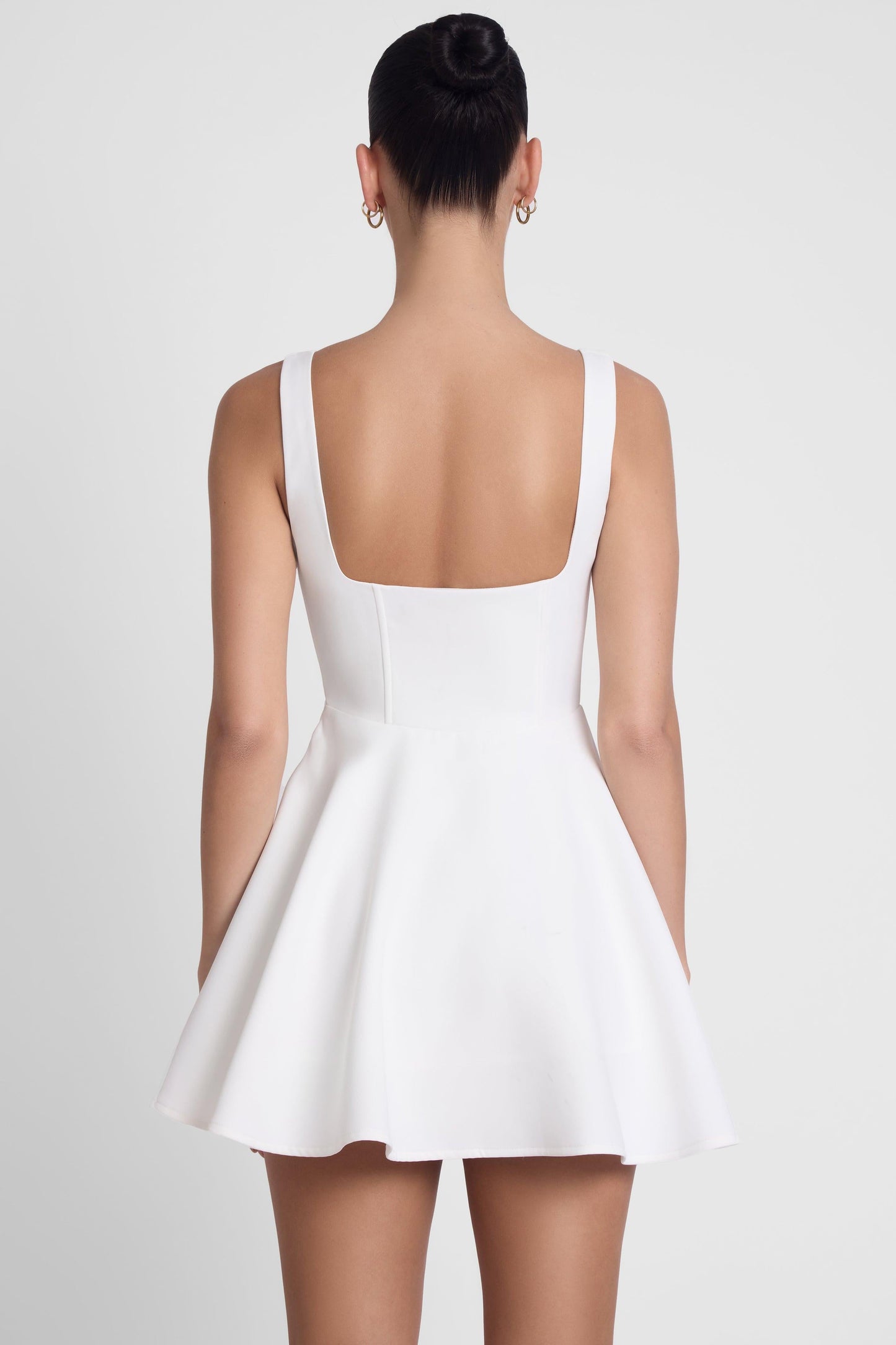 Elegant White Dress | Women's Corset Mini Dress with Square Neckline | Flattering Fit for Any Occasion 4