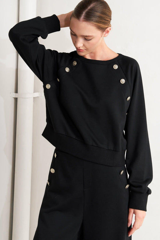 BLACK REGIMENT WOVEN TOP