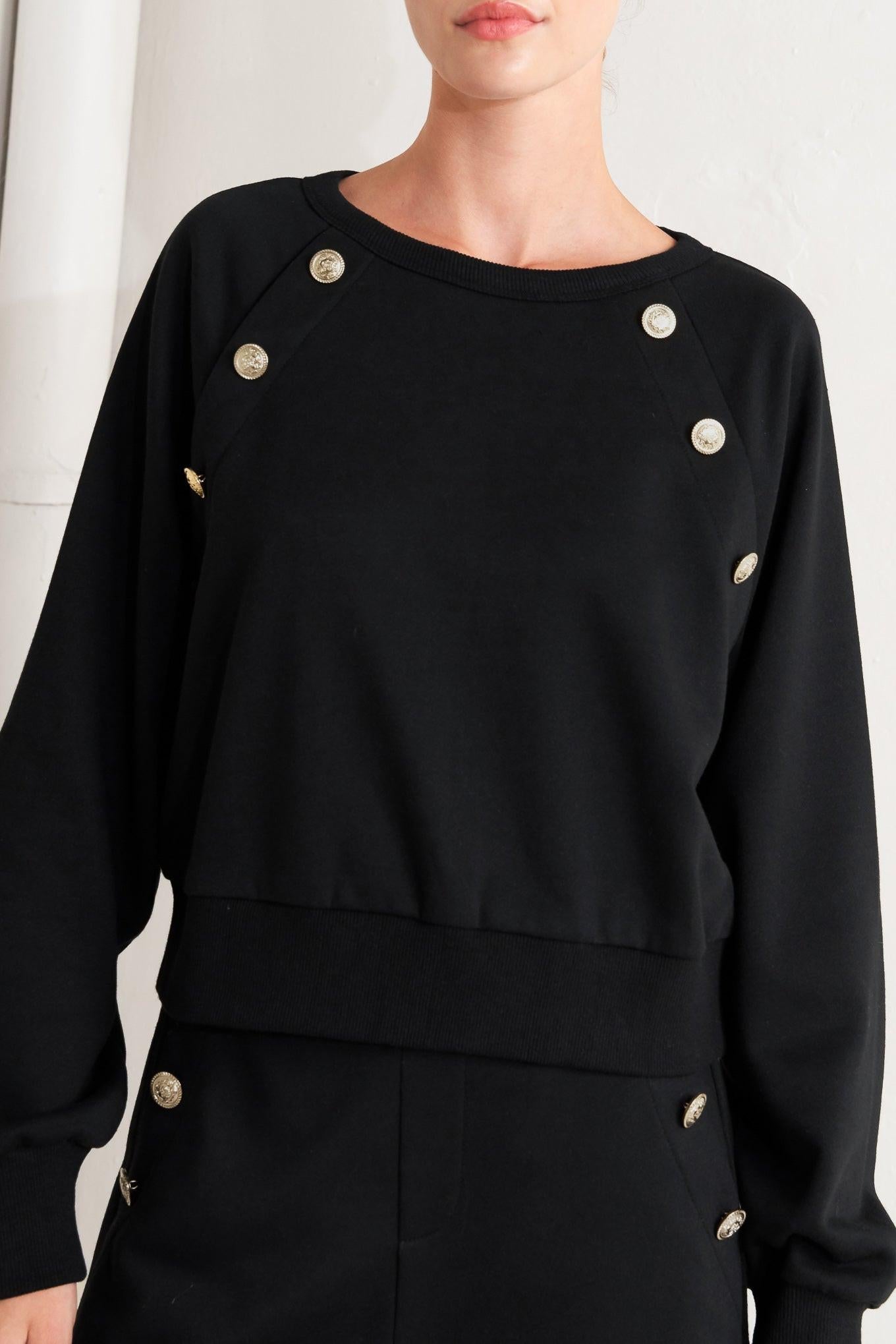 BLACK REGIMENT WOVEN TOP