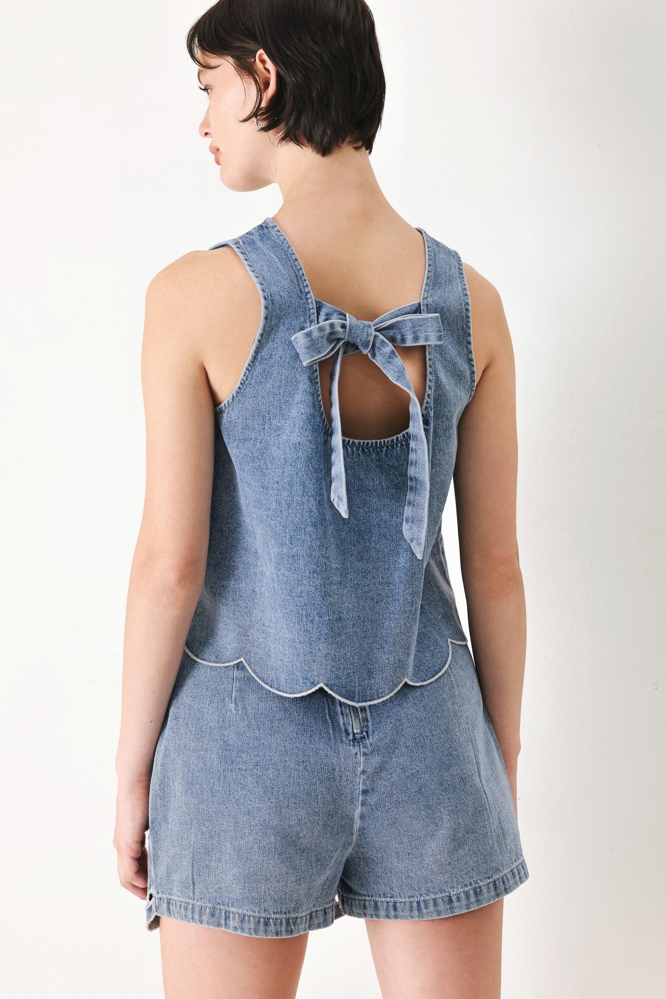 FLORAL LOVE DENIM TOP