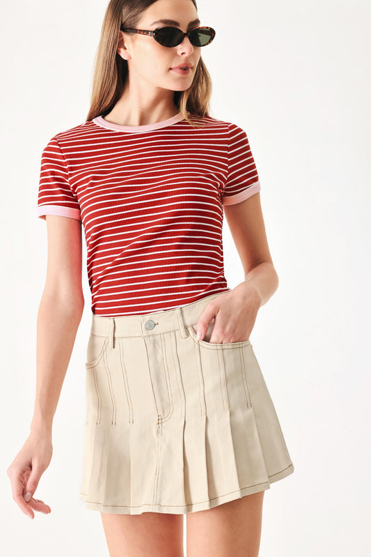 SWEET DAYDREAM STRIP KNIT TOP