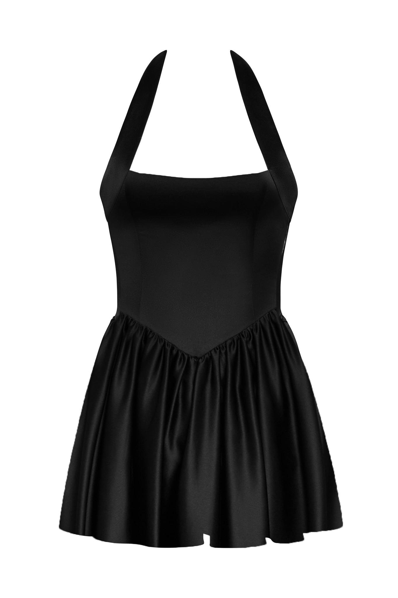 Hyades Collection | Halter Corset Mini Dress in Black with Open Back | Elegant Design for a Flattering Silhouette 6