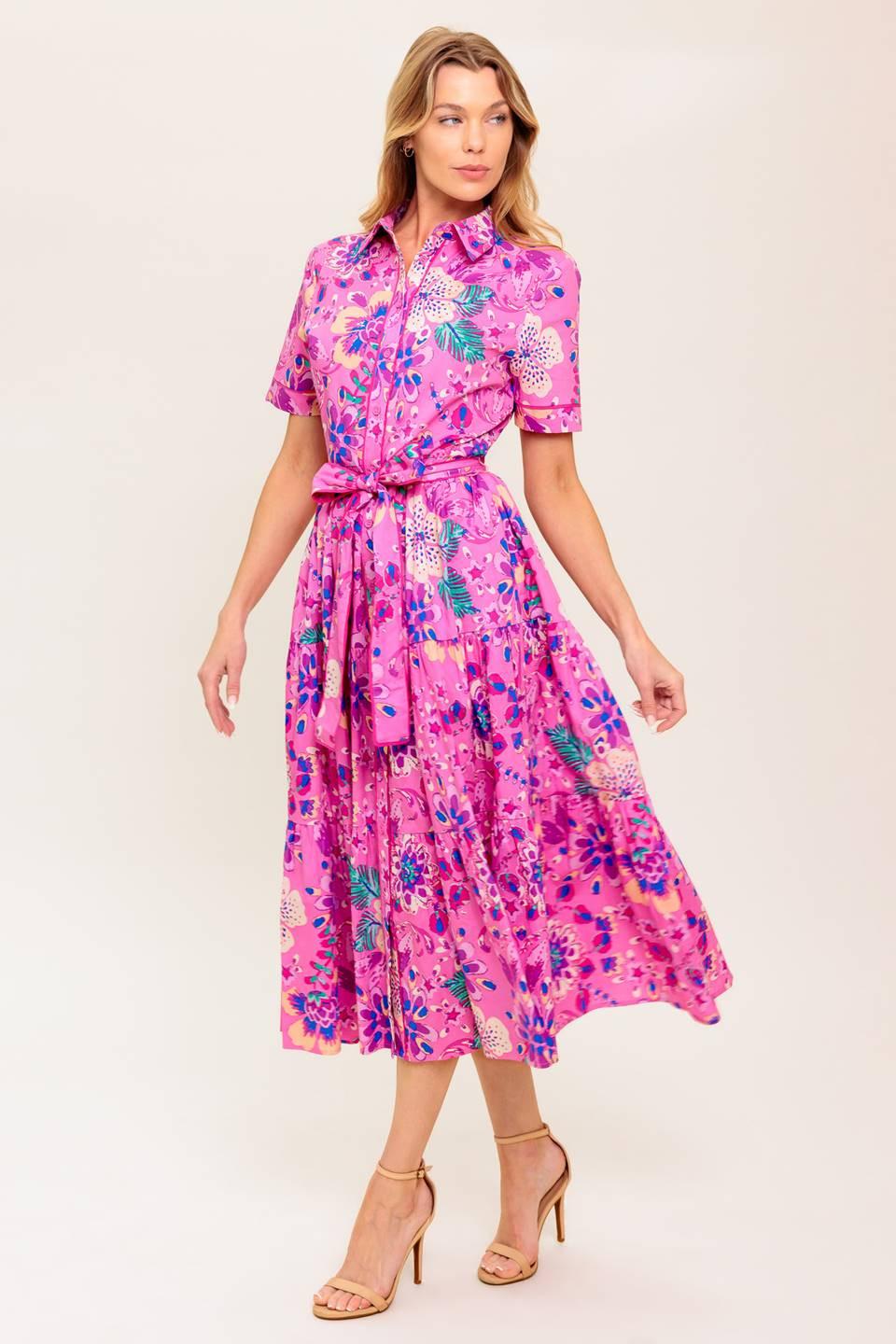 CELESTIAL SKIES WOVEN MIDI DRESS