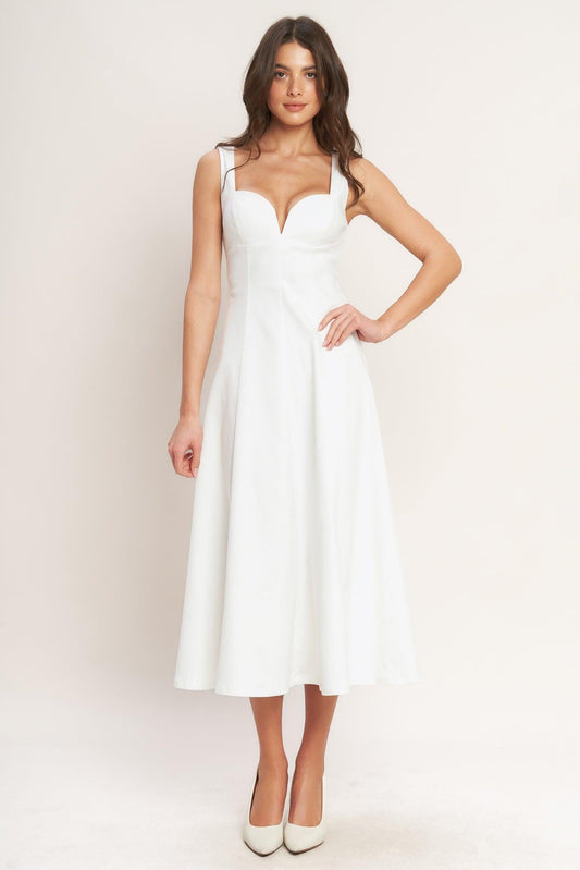 BALANCED PROPORTION WOVEN MIDI DRESS