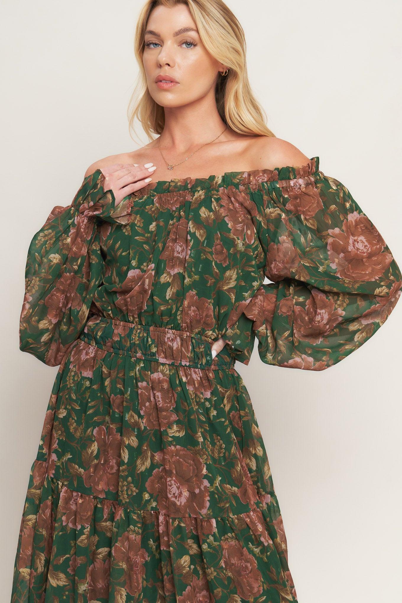 TERRACOTTA TRAIL WOVEN MIDI DRESS