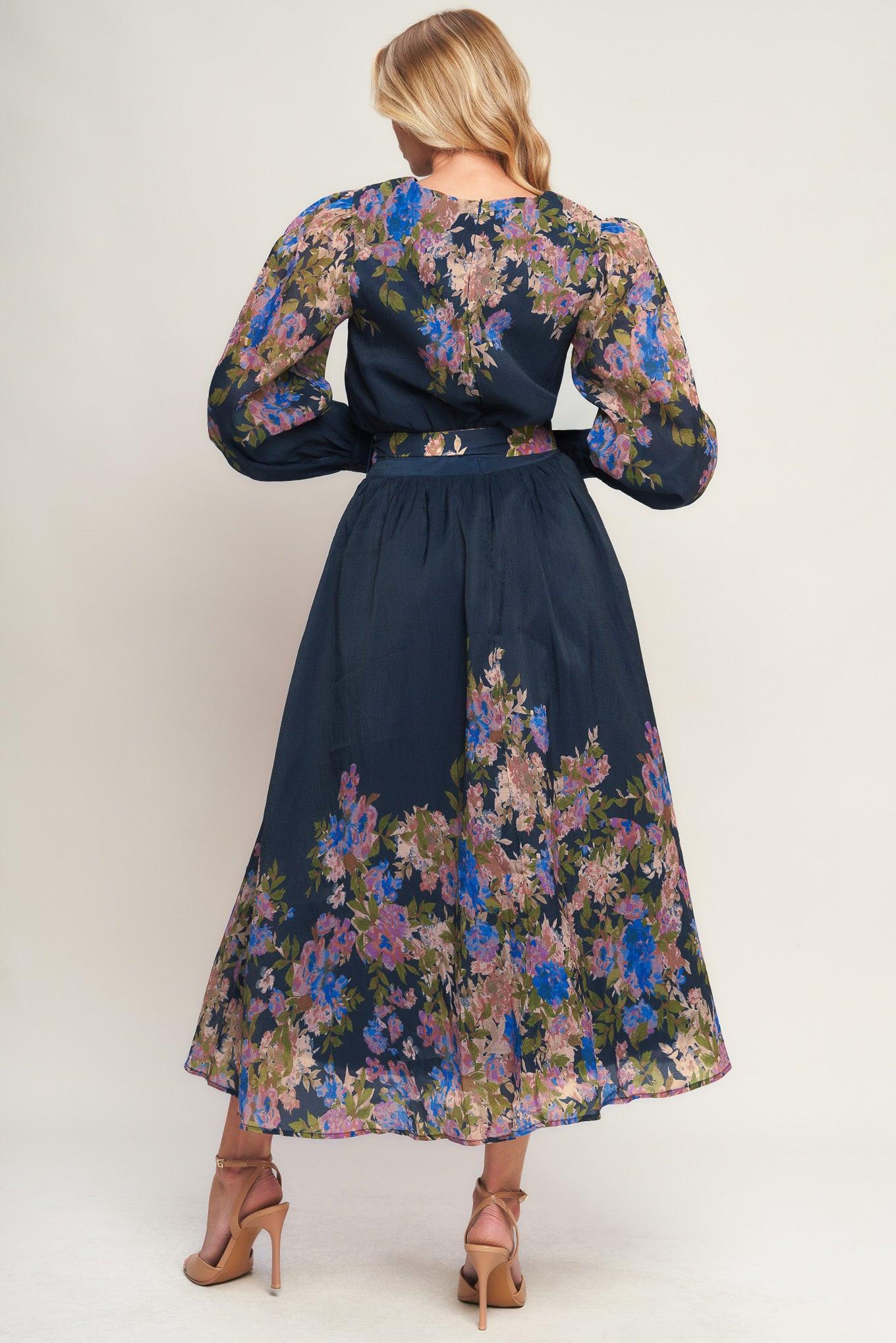 CHARMING TAPESTRY WOVEN MIDI DRESS