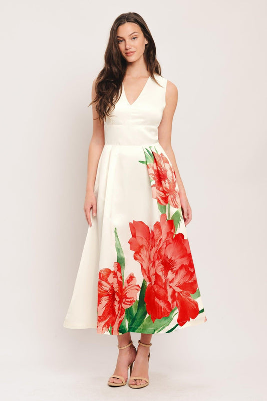 ROMANCE EDIT WOVEN MIDI DRESS