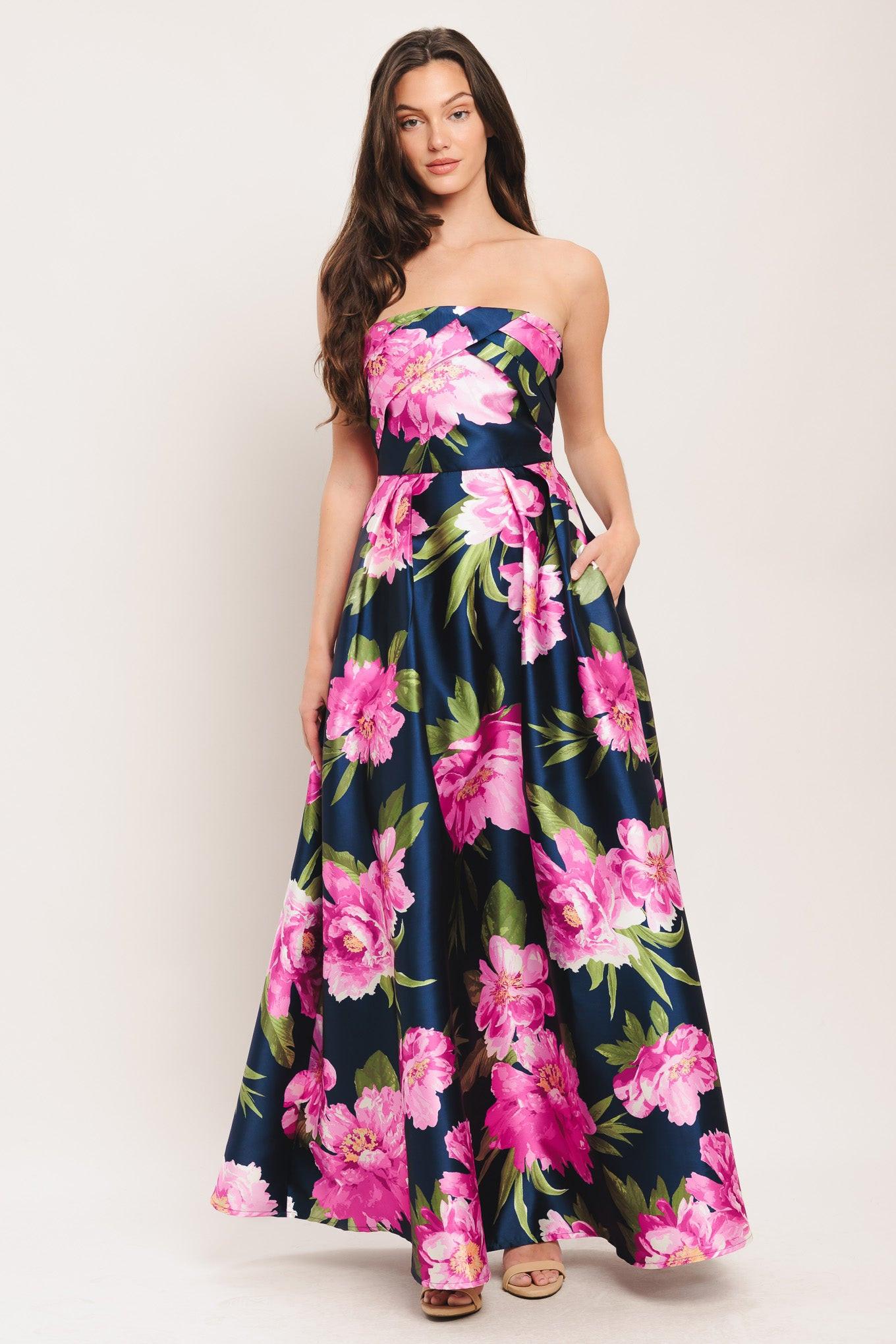 LUNA FLORA WOVEN MAXI DRESS