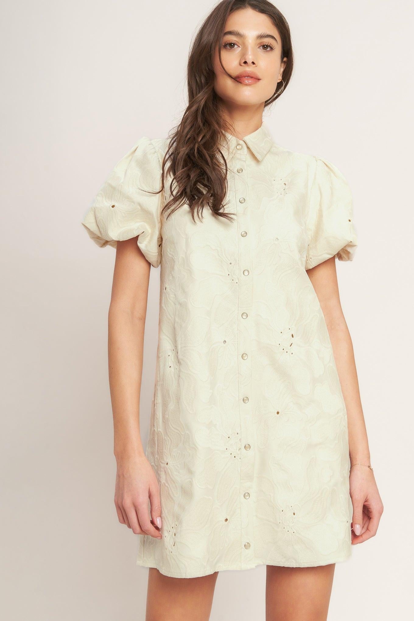 BREATHABLE WEAVE WOVEN MINI DRESS