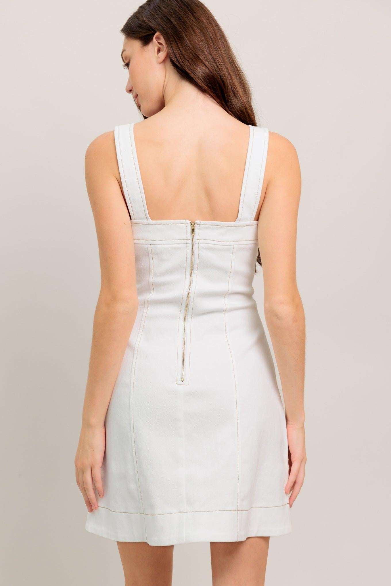 PURE INTENTIONS WOVEN MINI DRESS