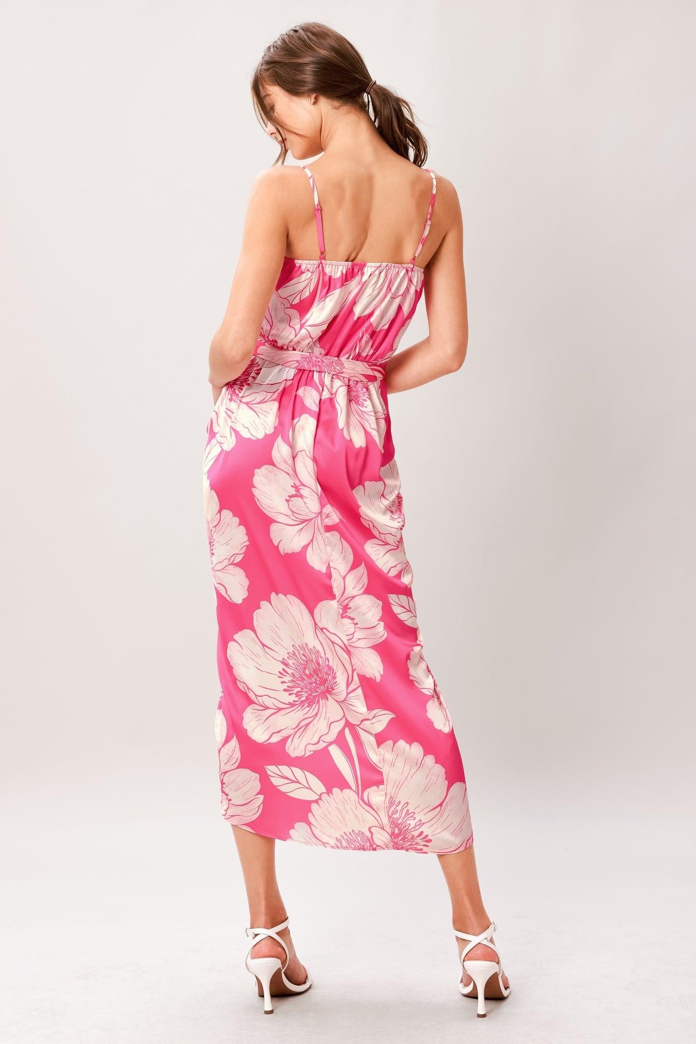BOLD PETALIA WOVEN MIDI DRESS