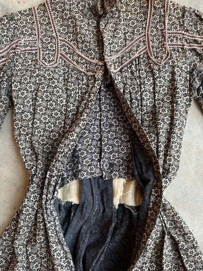 c. 1900 Cotton Wrapper Dress