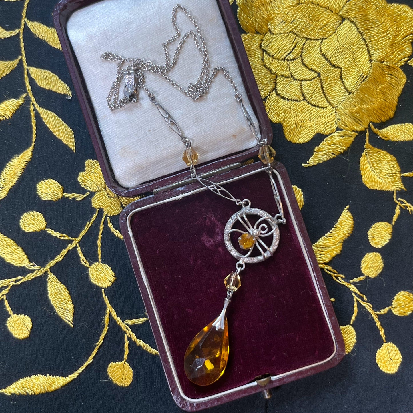 c. 1930s Sterling Silver Spider Necklace