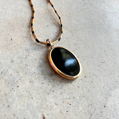 Early 20th c. Enamel Locket Necklace