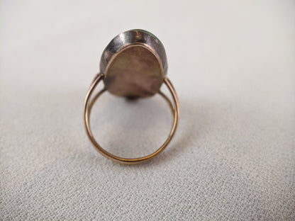 Georgian 18th Century Gold Memorial Sepia Ring | Size 7.25