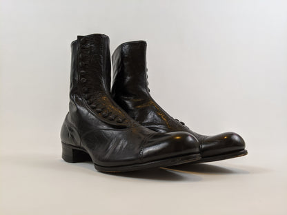 RESERVED — 1910s Black Side Button Boots | Approx Sz 8.5-9