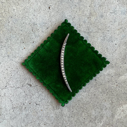 c. 1910s Sterling Silver Crescent Moon Brooch