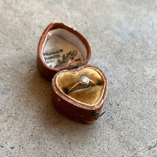 Early 20th c. 14k White + Yellow Gold Diamond Ring