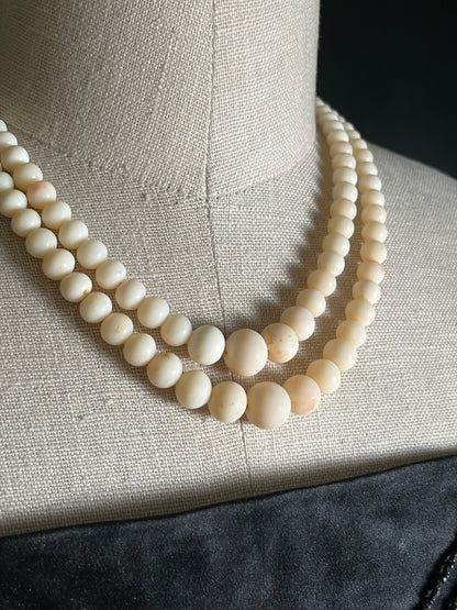 Late 19th-Early 20th c. Angel Skin Coral Bead Necklace
