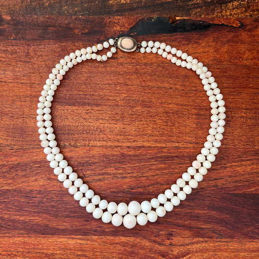 Late 19th-Early 20th c. Angel Skin Coral Bead Necklace